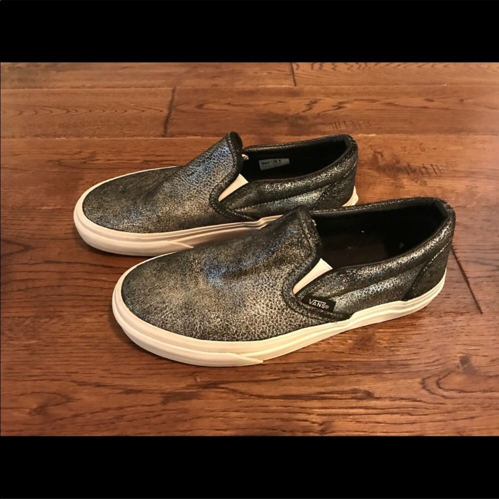 Metallic slip on vans sz. 6.5